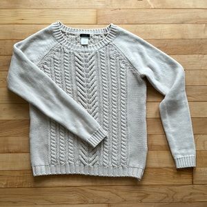 J. Crew Raglan Sleeve Cable Knit Sweater - Ecru